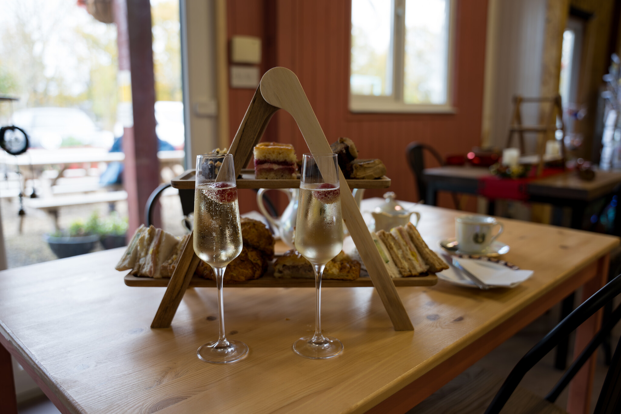 Afternoon tea photographed for a hospitality business