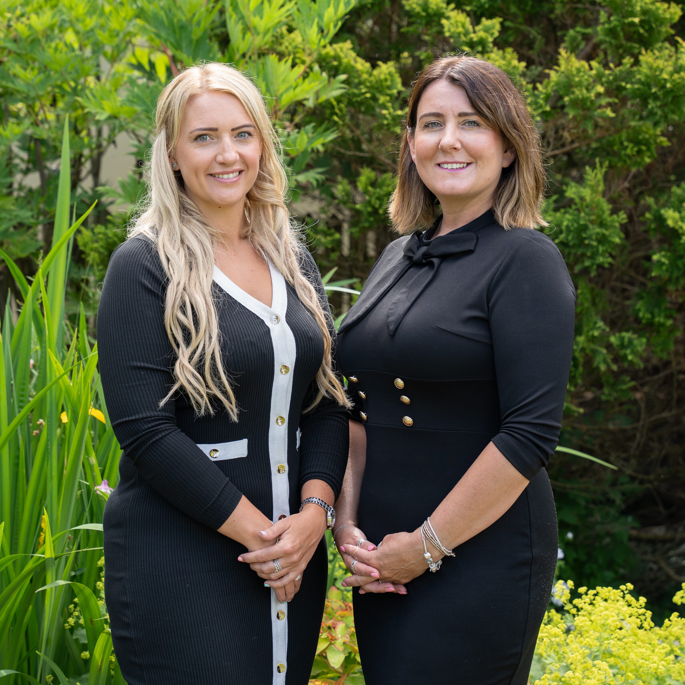 Business partners photographed outdoors during a personal branding shoot